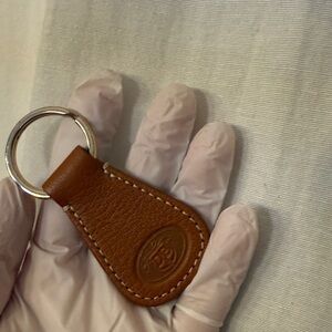 Dooney & Bourke Camel Leather Key Holder engraved with initials DB